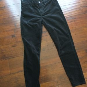 J. Crew black velveteen skinny pants mid rise size 28